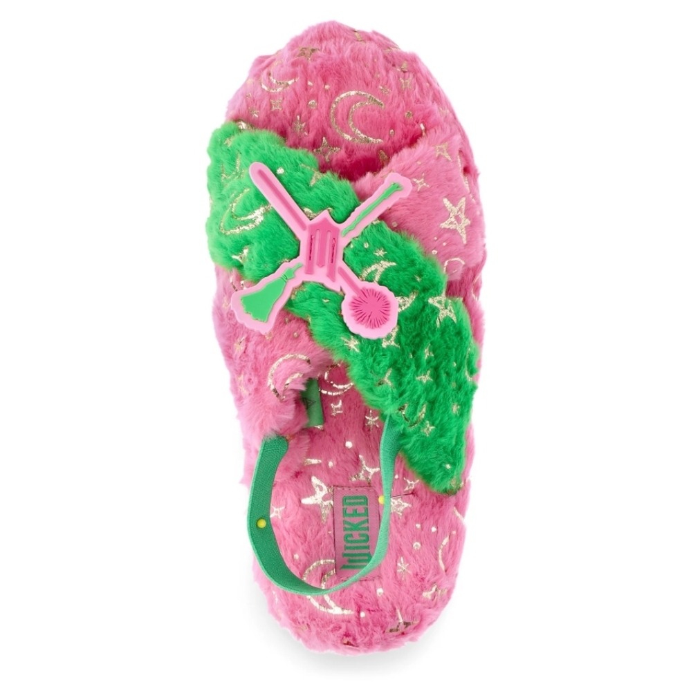 Wicked Pink and Green Women's Slippers Sz 9/10 NWT